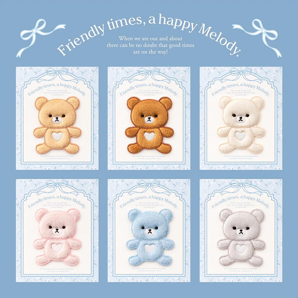 

Новое поступление, Симпатичные нашивки с вышивкой плюшевого медведя для девочек, нашивки на сумку, наклейки на одежду, маленькая клейкая на...