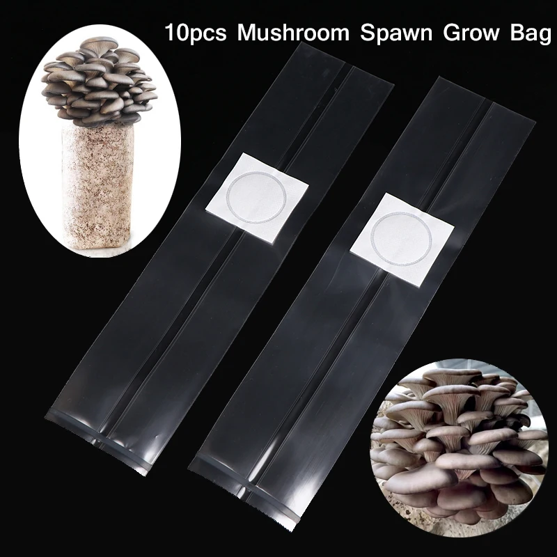 

10Pcs Mushroom Grow Bag Spawn Grow Bag Substrate High Temp Pre Sealable Garden Supplies Growing Planting PVC Bags Tool