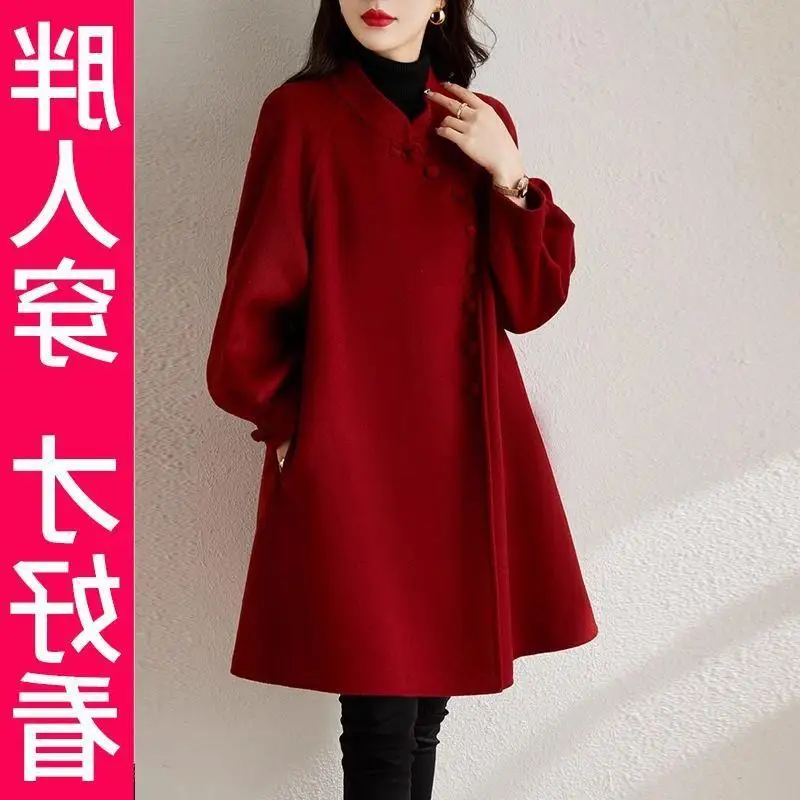 Модное китайское женское пальто больших размеров в стиле ретро