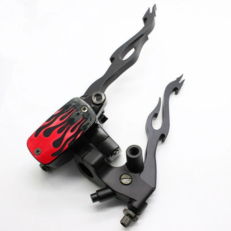 Подходит для Honda Yamaha Suzuki Kawasaki Harley Custom Cruiser черный 22 дюйма 25 мм ручка Красный Пламя