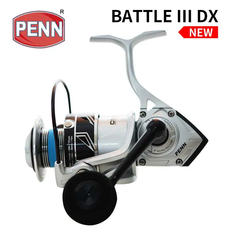 PENN BATTLE III DX-carrete de pesca giratorio 4000-8000 6 + 1BB, relación de engranaje de cuerpo de Metal completo 4,7/5,6/6,2, aparejos de pesca de agua salada