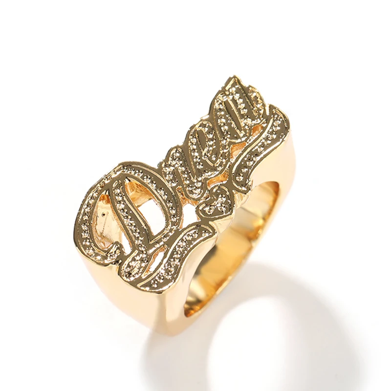 Uwin Custom Name Ring Vintage Jewelry Accessories Personalized 3D Embossed Ring Matching Couple Stuff