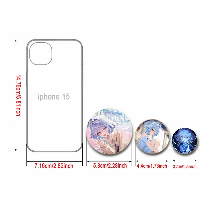 58/32mm Anime Character Diona Lisa HuTao Venti YaeMiko Zhongli Brooches Cosplay Badge for Collar Backpack Decoration Enamel Pins