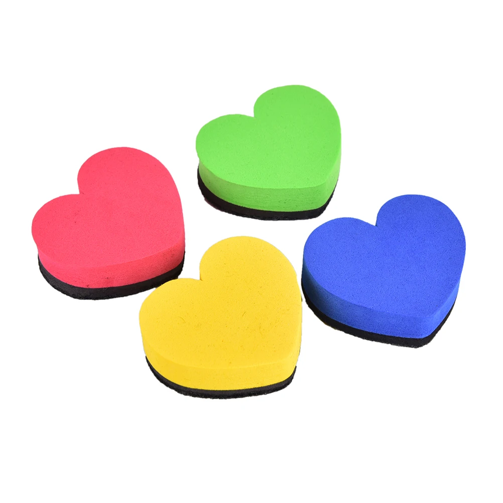 

2Pcs Heart-shaped Boards Dry Erase Felt Blackboard Sassafras Non-magnetic White board Eraser Cleaner Wisser