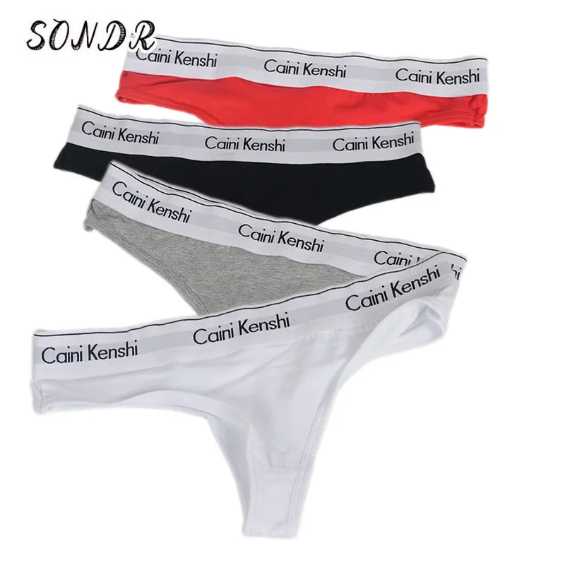 SONDR Sexy Women Cotton Panties Underwear Seamless Thongs Briefs Low Waist Female Letters G-String Soft Lady Lingerie Intimates