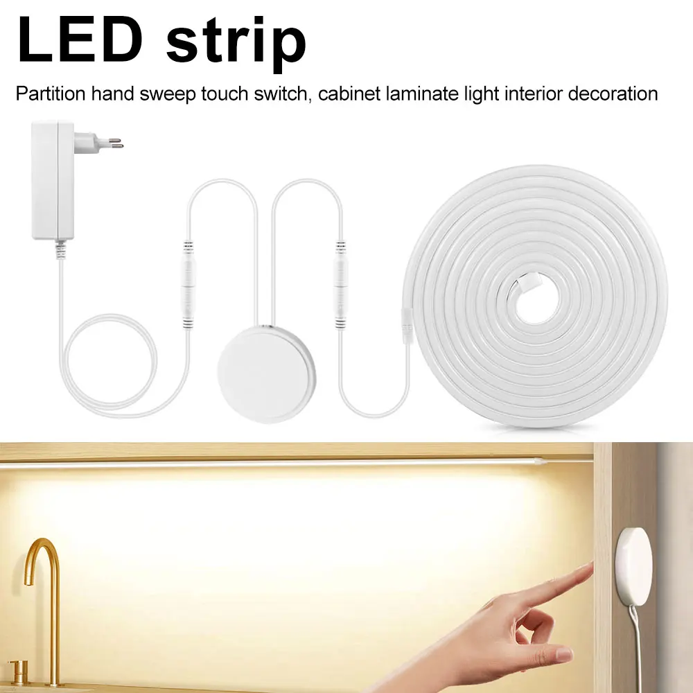 

Penetrable Wood Hand Sweep Touch Sensor Neon Lights LED Cabinet Kitchen Lamp For Closet Cupboard DIY Night Backlight Decoration