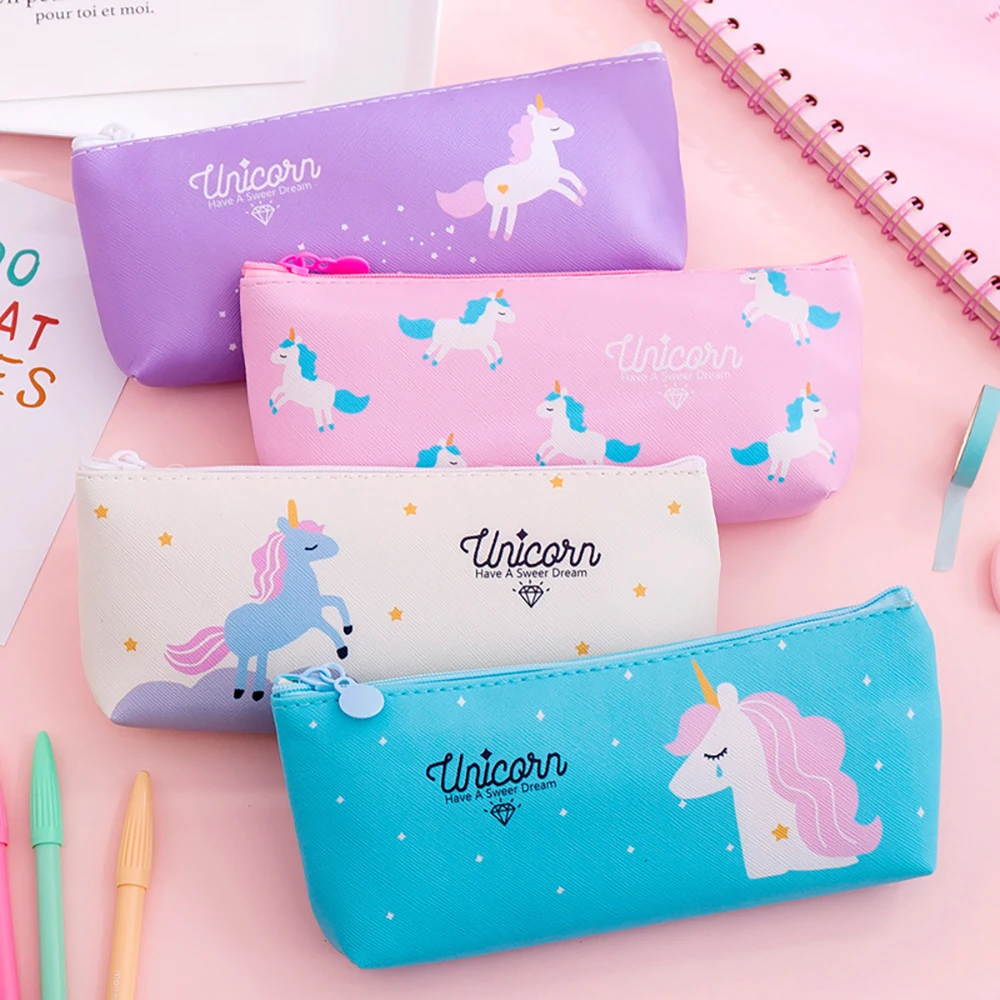 

1 Pcs Kawaii Pencil Case Unicorn School Pencil Box Cute Pencilcase Cartoon Pencil Bag School Supplies Stationery
