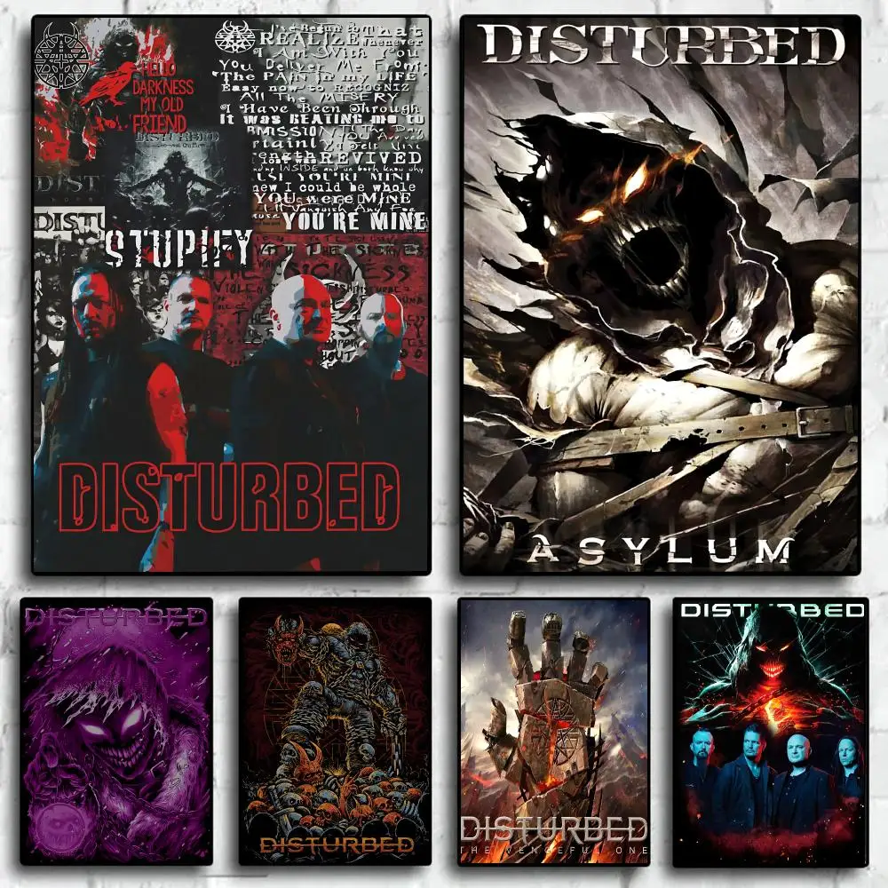 Фото Постер с обложкой альбома хэви-метал группы D-Disturbed, модное настенное искусство, эстетичный декор для комнаты, принт для гостиной, спальни, украшение для дома. №1