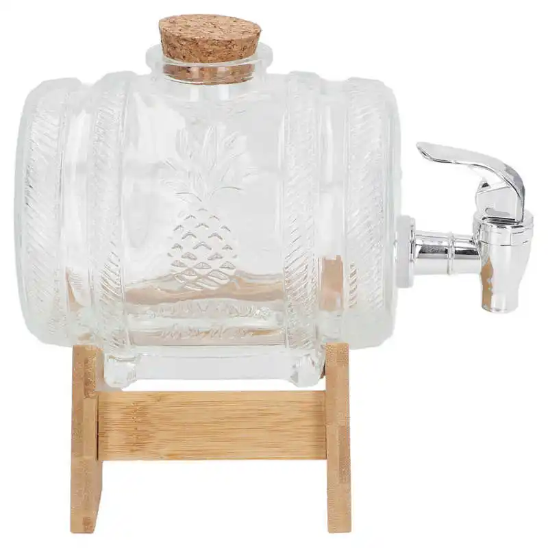 

Beverage Barrel Thickened Glass Sealed Medlar Ginseng Wine Brewing Jar Dispenser with Faucet for Home