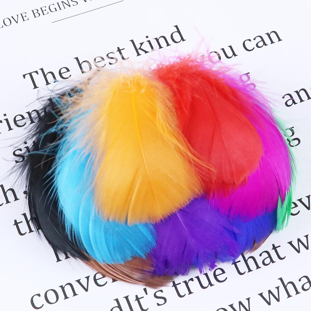 

100pcs/bag 5-8cm Natural Goose Feather Garment Needle Thread Sewing Craft Supplies Colorful Swan Pheasant Feather Decoration