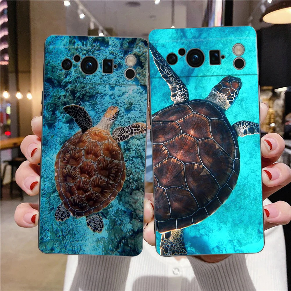 Мягкий силиконовый ударопрочный чехол из ТПУ с рисунком морской черепахи