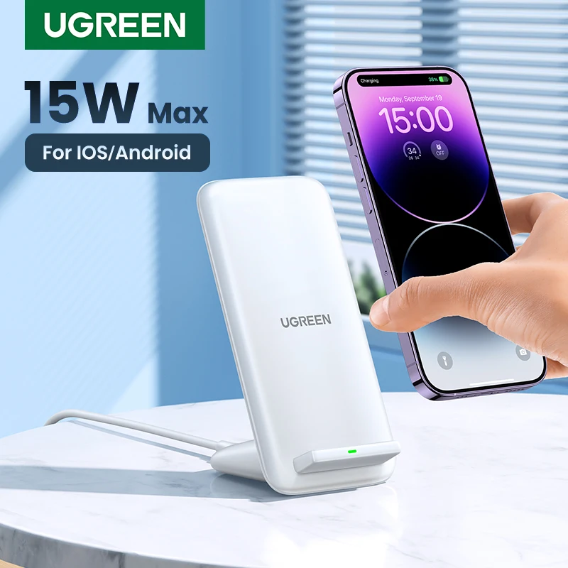 

UGREEN Wireless Charger Stand 15W Max for iPhone 14 Pro for Samsung S21 Wireless Chargers QI Devices with Type C Fast Charging