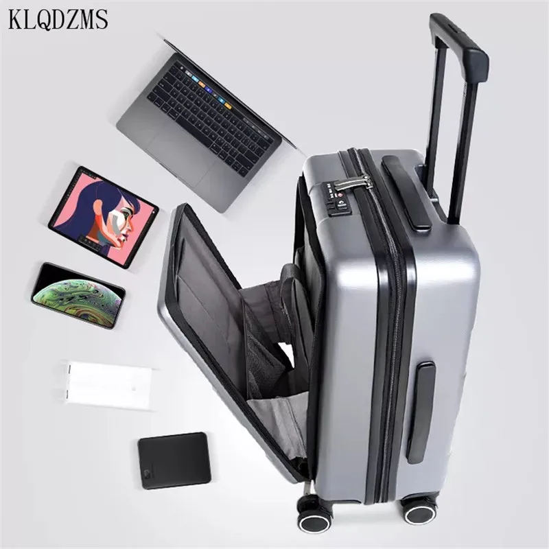 KLQDZMS 20 Inch High Quality Rolling Luggage with Wheels Men's Trolley Suitcase with Laptop Bag Women's Travel Bag