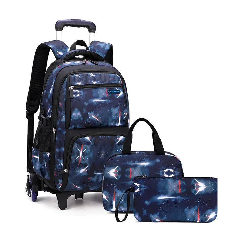 

Детский чемодан для переноски, сумка для начальной и старшей школы, рюкзак на колесиках для мальчиков, сумка на колесиках с ланч-боксом, школьные сумки на колесиках
