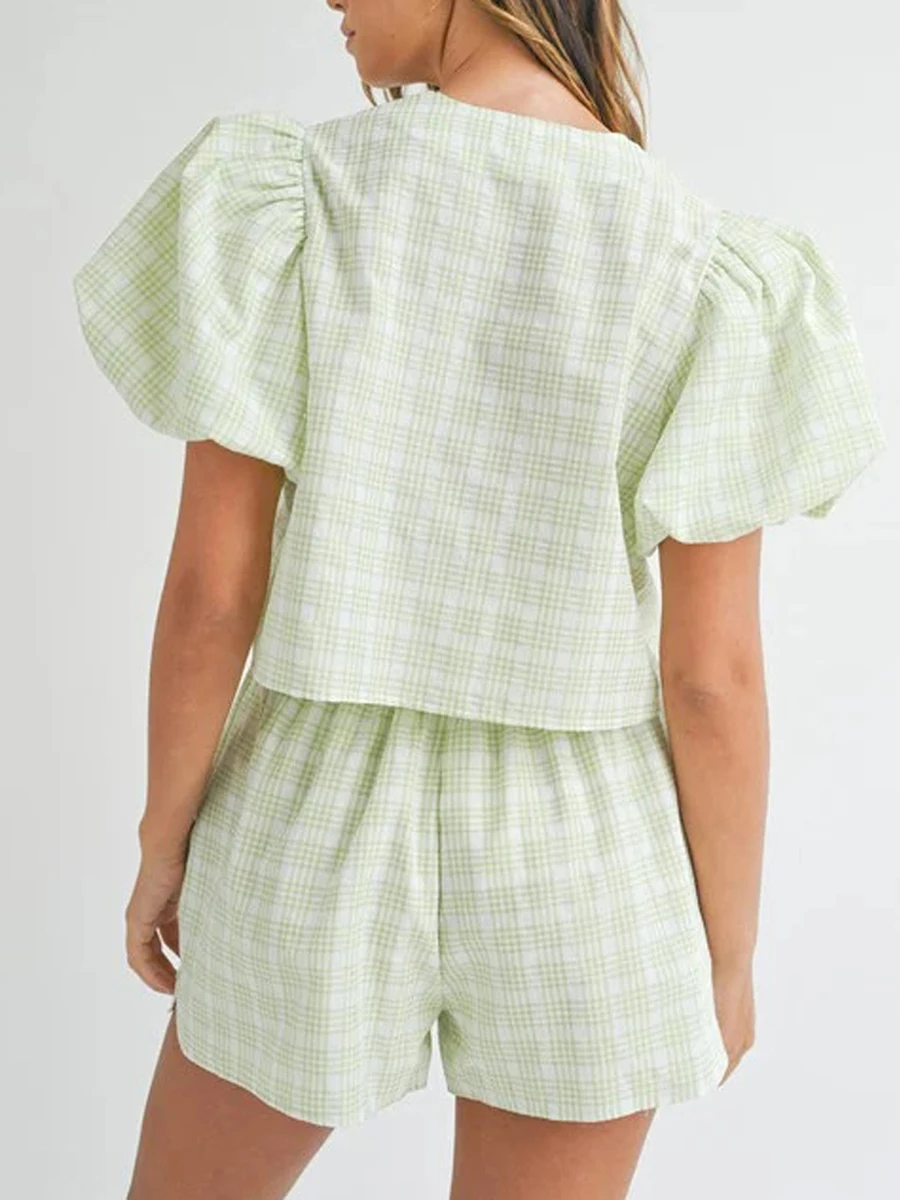 Женские летние костюмы для отдыха Y2k из 2 предметов Повседневная рубашка с