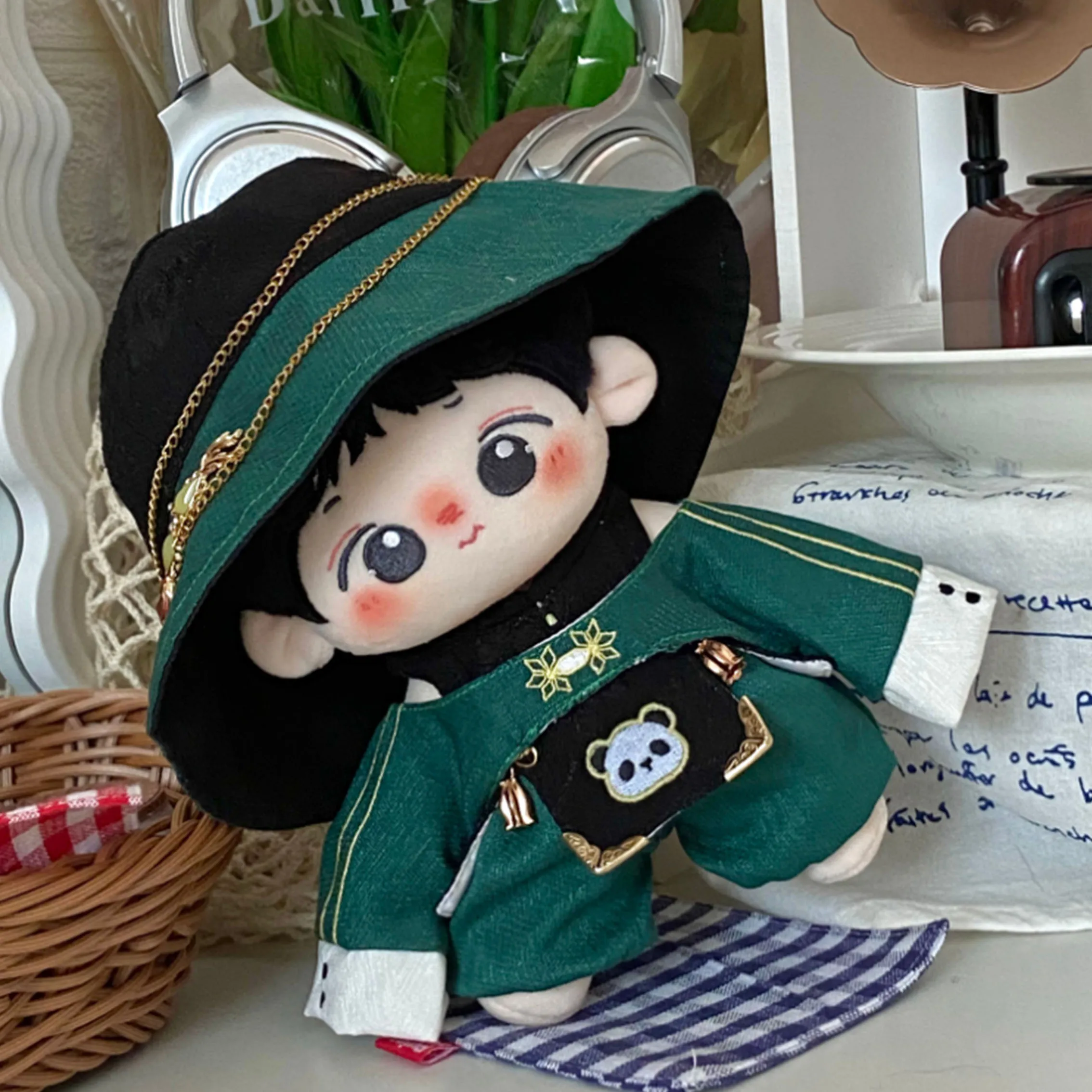 

Нет свойств, оригинальная Милая Красивая зеленая бамбуковая модель, костюм для 20 см плюшевой хлопковой куклы, косплей, Рождественский подарок 2023