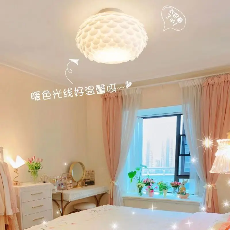 Modern simple bud style bedroom ceiling lamp Children's room dining room small chandelier
