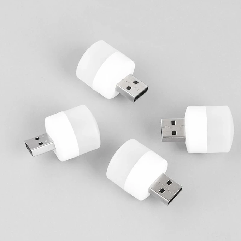 

USB Light Portable Mini Night Lamp Round Book Light Computer Reading Lamp for Power Bank Laptops Room Bedside USB Plug Lighting