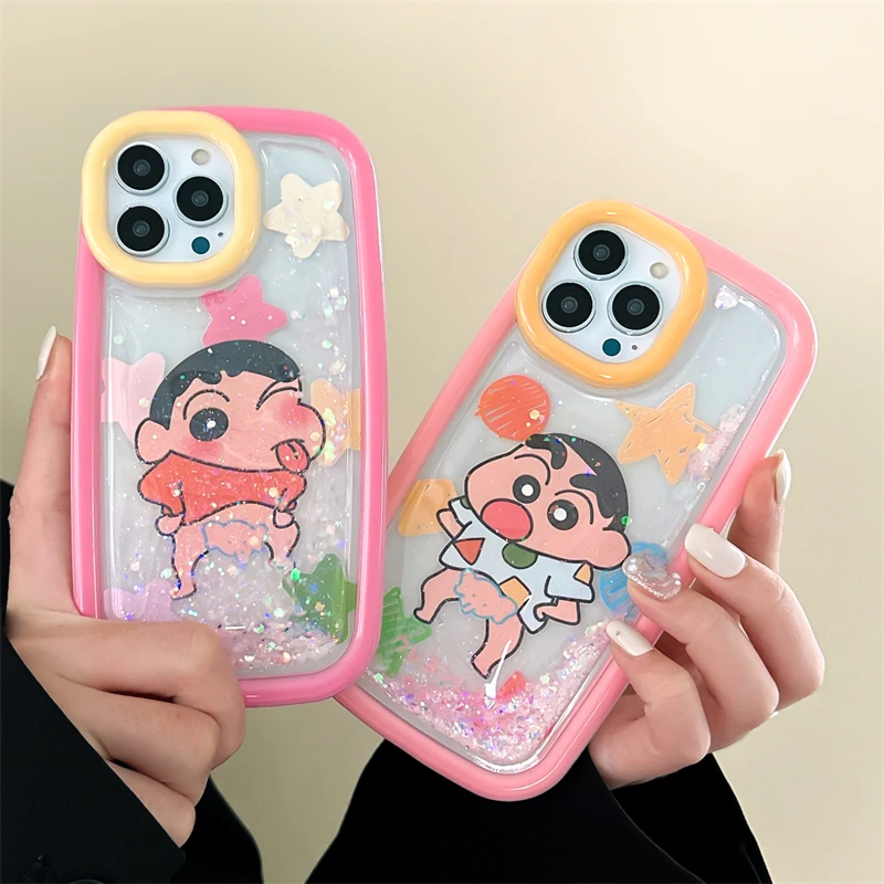 

Crayons Shinchans cute cartoon quicksand Phone Cases For iPhone 14 13 12 11 Pro Max Back Cover
