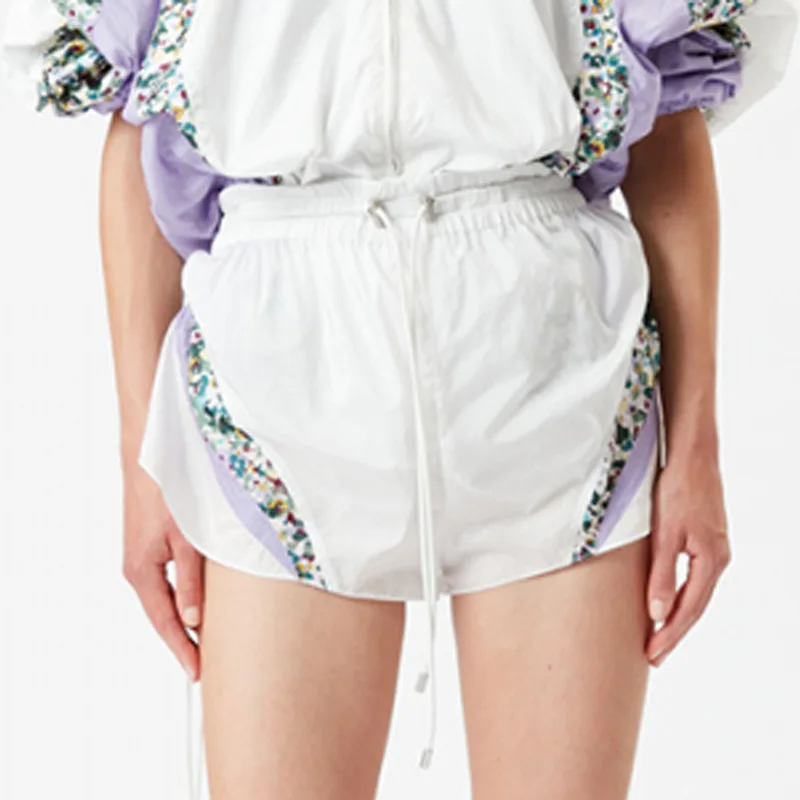 

Women's Shorts Printing Elastic Waist Windproof Sports Pants