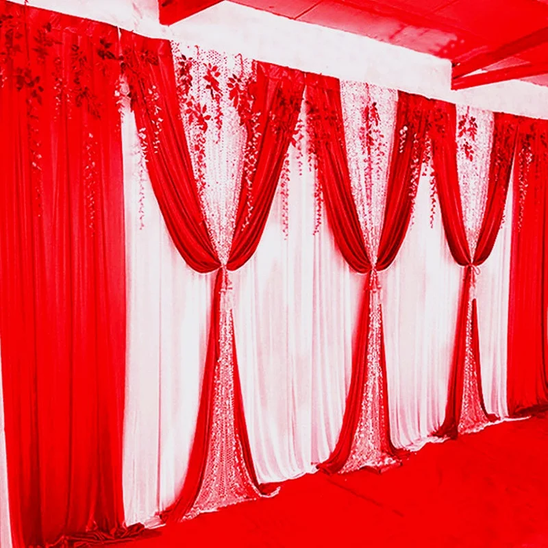 

10ft*20ft Luxury Wedding Backdrop Stage curtain with Bling Shiny swags and drapes Wedding Decoration