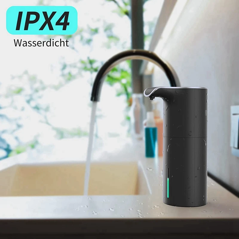 Automatic Soap Dispenser Black, Foam Soap Dispenser Rechargeable Non-Contact Automatic Soap Dispenser For Bathroom