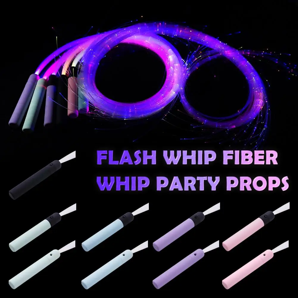 

LED Fiber Optic Whip 360° Swivel Super Bright Light Up Rave Toy Pixel Flow Lace Dance Festival Night Atmosphere Props For Party