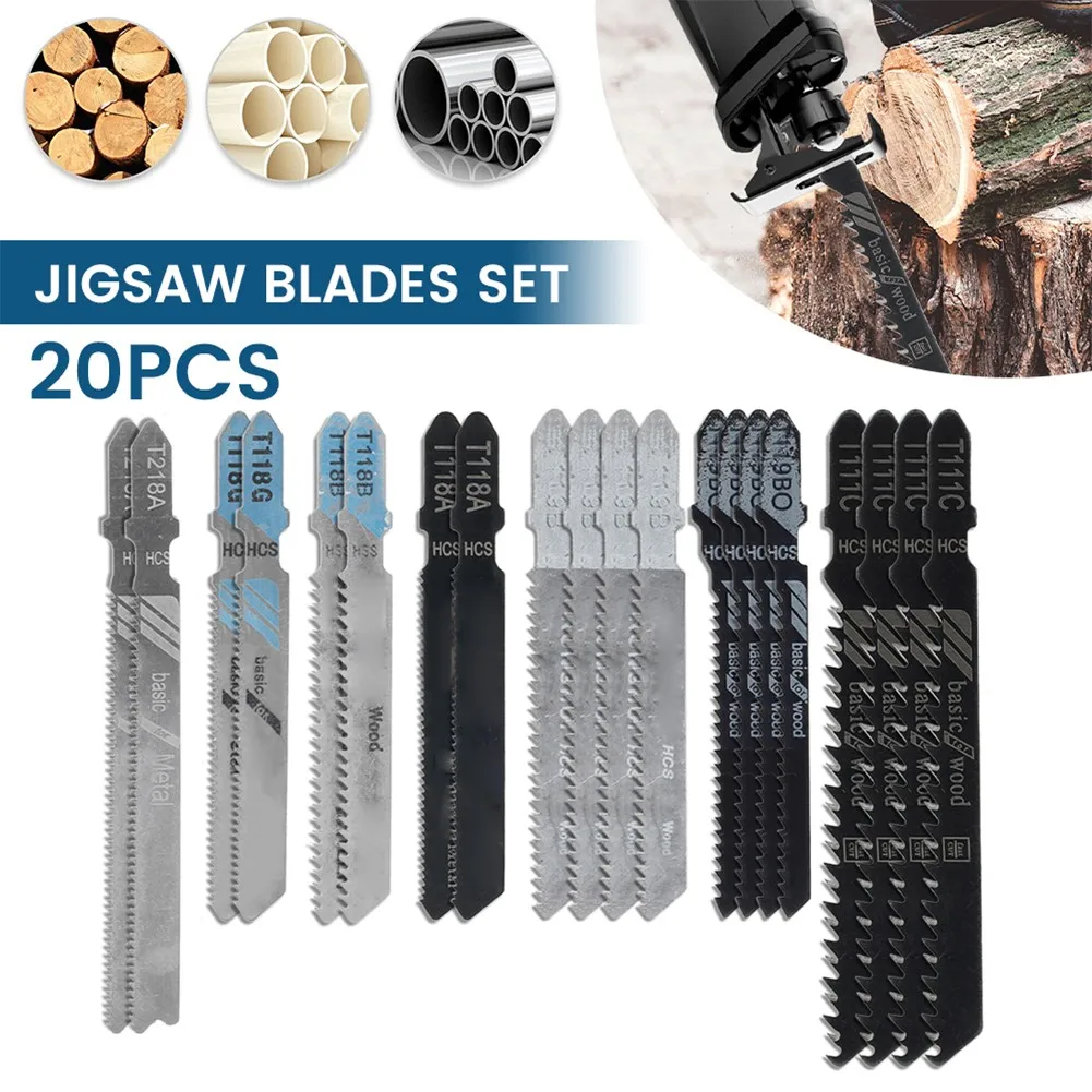

Assorted Storage Case Durable Saw Blades Jig 20Pcs Wood Cutting For Metal HCS/HSS Plastic Professional T-shaft