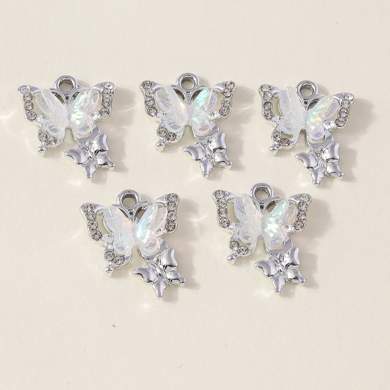 Leslie 10 шт. 16x19 мм блестящие хрустальные подвески-бабочки подвески для изготовления