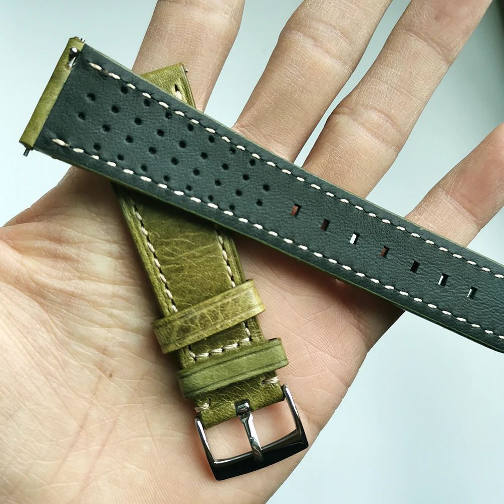 

Quick release Watch Belt 18 19 20 21 22mm Oil wax Crazy Horse Skin Watch Strap Band for men womenGenuine Leather soft Watchbands