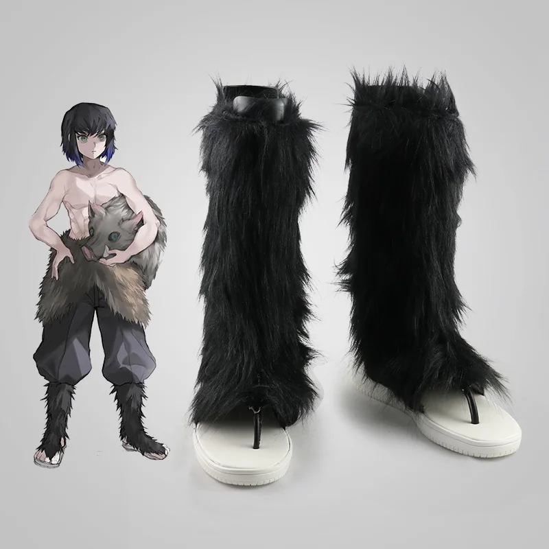 Anime Demon Slayer Kimetsu no Yaiba Hashibira Inosuke Boots cosplay Iguro Obanai shoes custom made