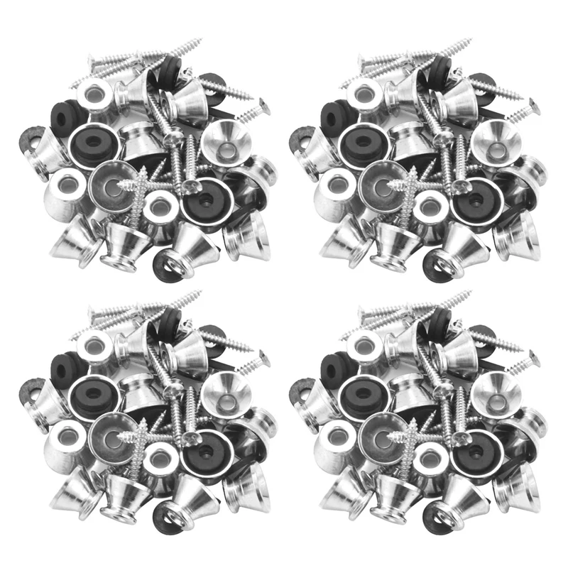 

Guitar Bass Chrome Metal End Pin Strap Buttons Locks Cushion Screws (64Pcs)