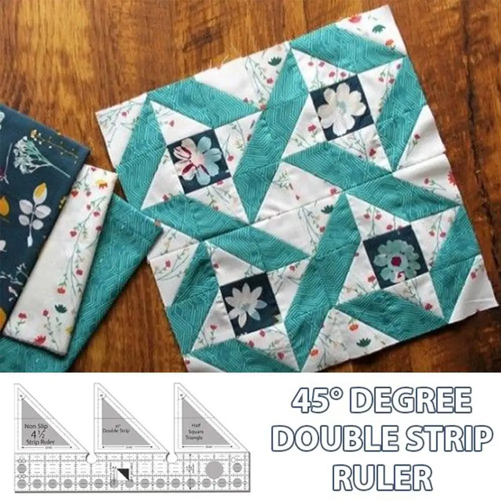 

Transparent Acrylic Rulers 45 Strip Ruler Diamonds Ruler Patchwork Craft Quilting Ruler Cutting Rulers Scale Home Sewing Tools
