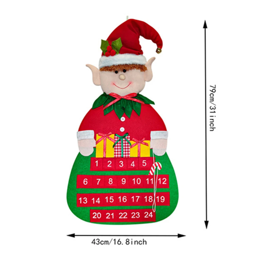 Рождественский праздничный фетровый рождественский календарь Декор для