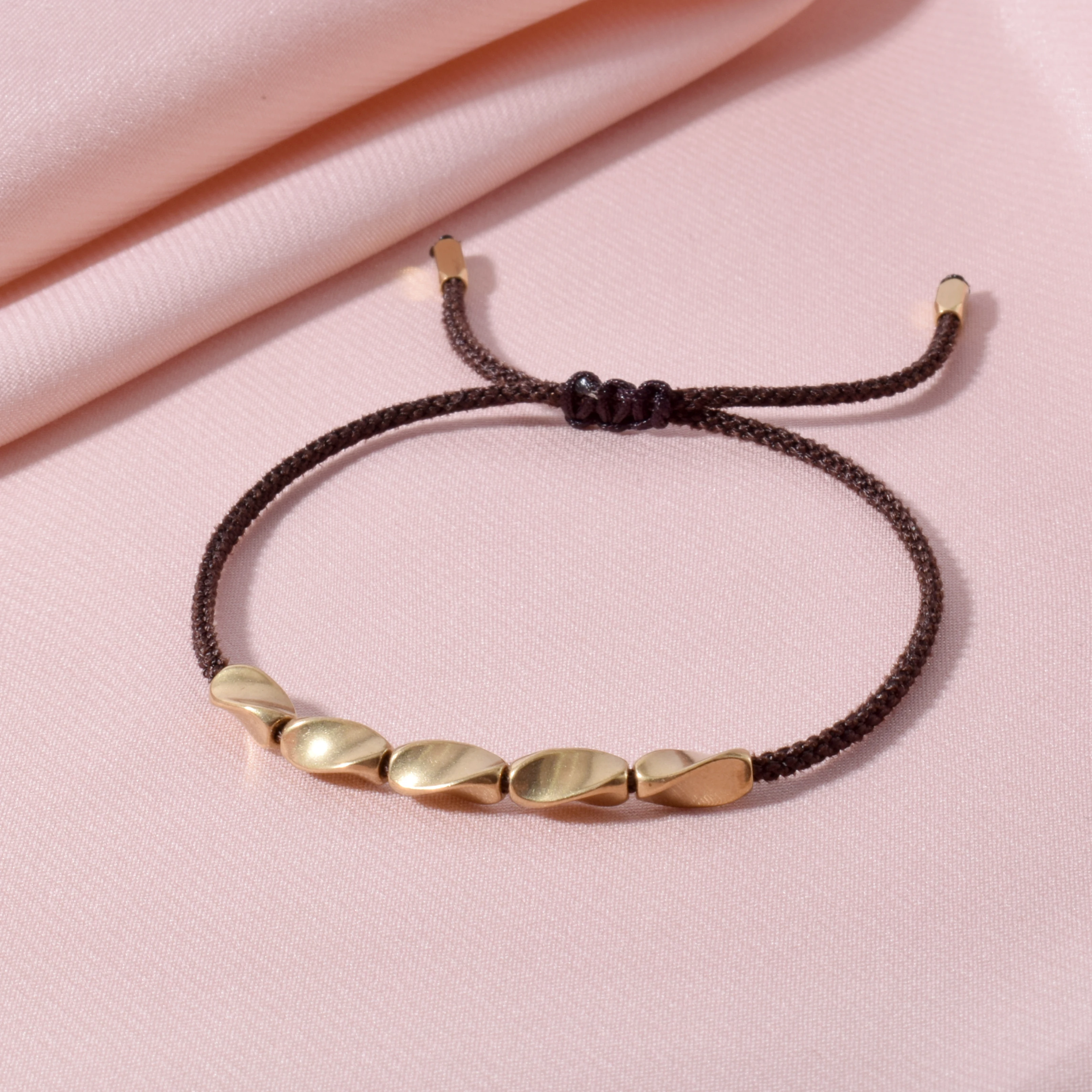 Браслет Rttooas буддийский плетеный медный браслет ручной работы с бусинами для