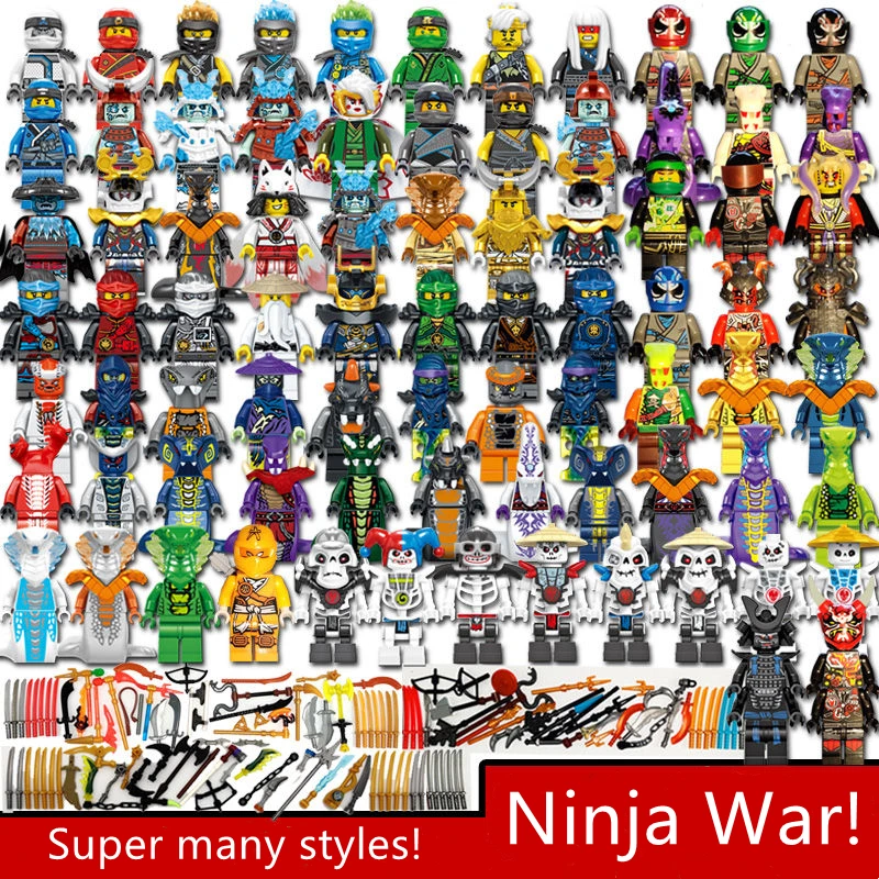 

Ninja Action Figures Garmadon Jay Zane Kai Nya Lloyd Samukai Harumi Ultra Violet Pyro Skeleton Snake Building Blocks Kids Toy