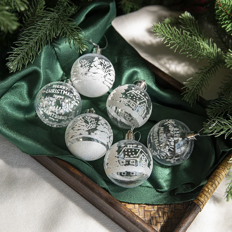 

6pcs/set 6cm Balls Christmas Tree Ornaments Xmas Hanging Merry Christmas Baubles Home Party Decor Paint Christmas Tree Ball