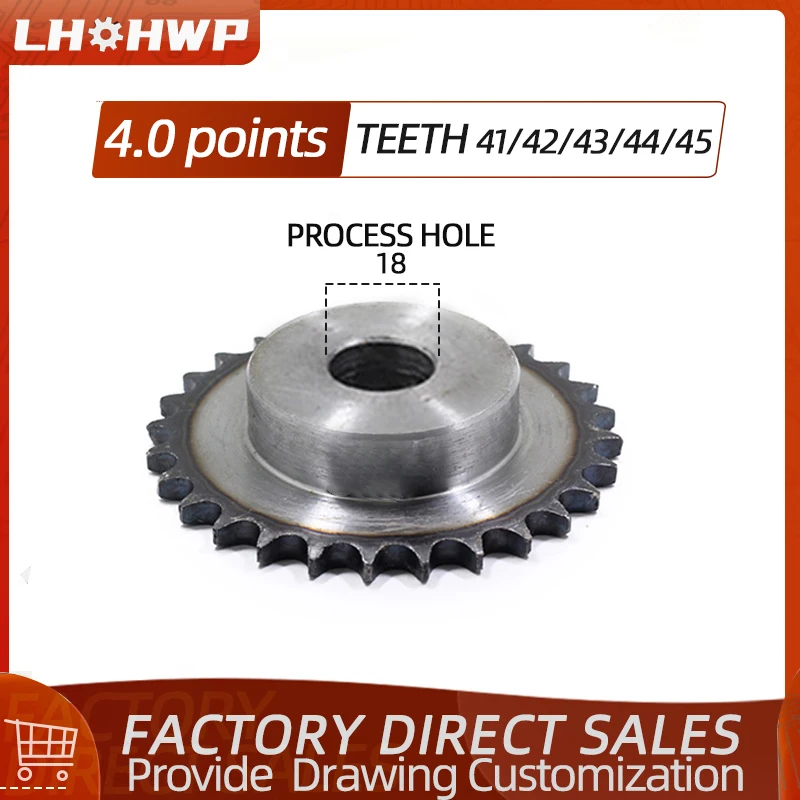 

08B industrial sprocket / 41 teeth to 45 teeth process hole 18 with 08B chain / 4 points sprocket / pitch 12.7MM