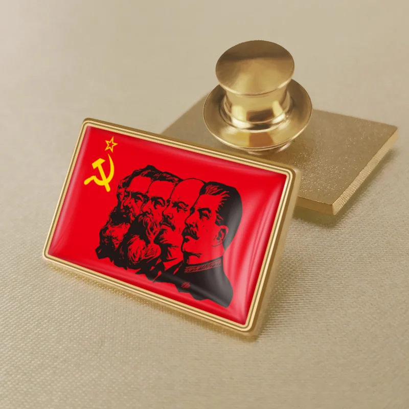 

Great leaders of the Communist Party Marx Engels Lenin Stalin MAO Zedong Brooch Badges Lapel Pins