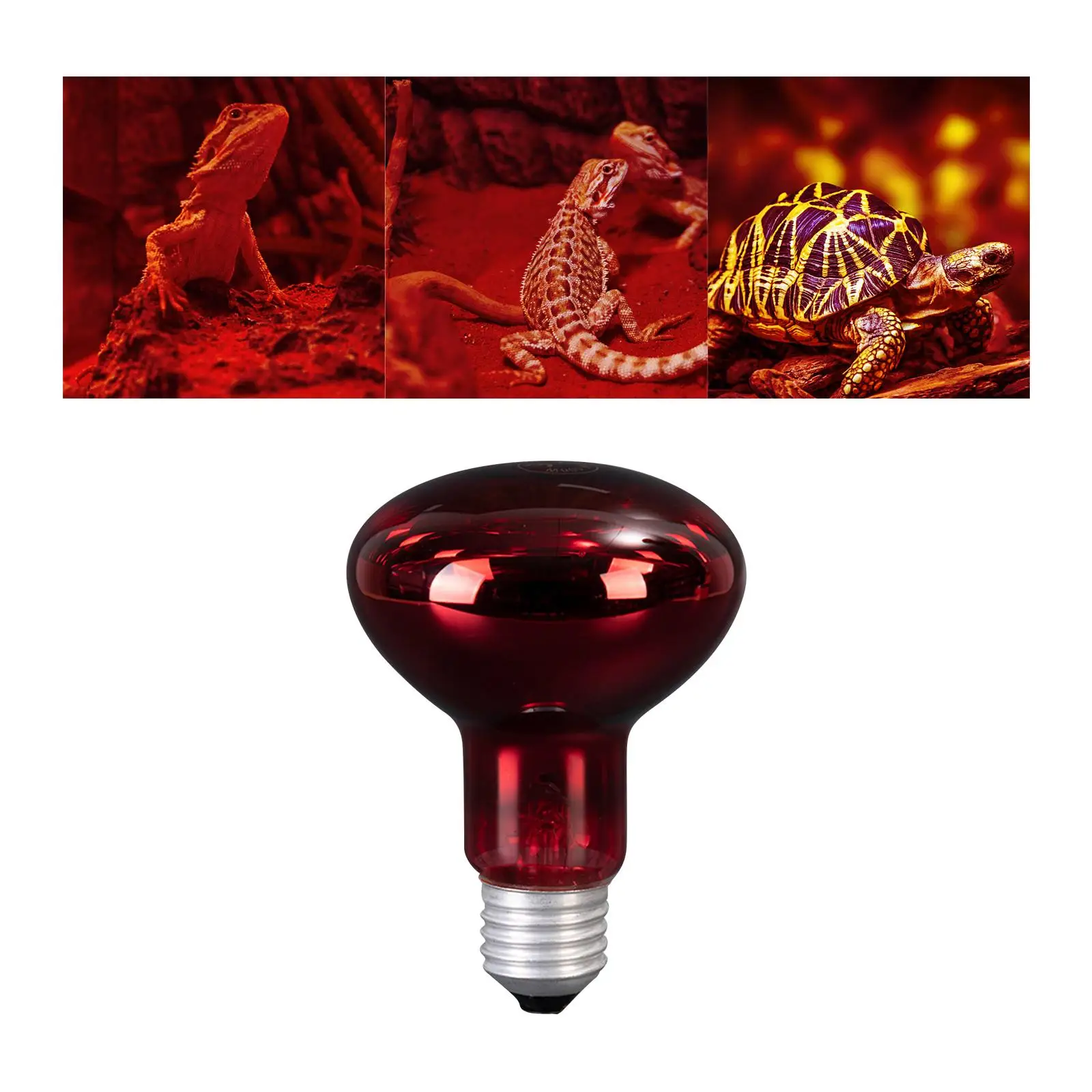 

Glass Reptile Heating Lamp E27 Base Pet Heat Lights Bulb for Terrarium