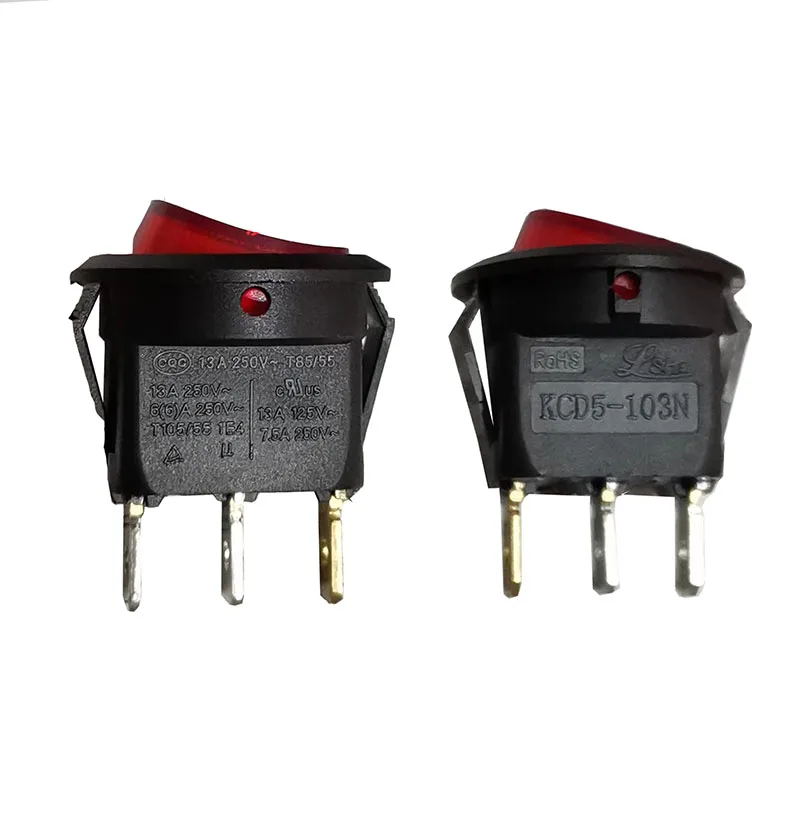 Φ 13A 250V T8555 красная лампа в нижней части кругового переключателя корабля 3 pin 2 speed rocker switch (art.: 3920c97dcc787) - 3920c97dcc787