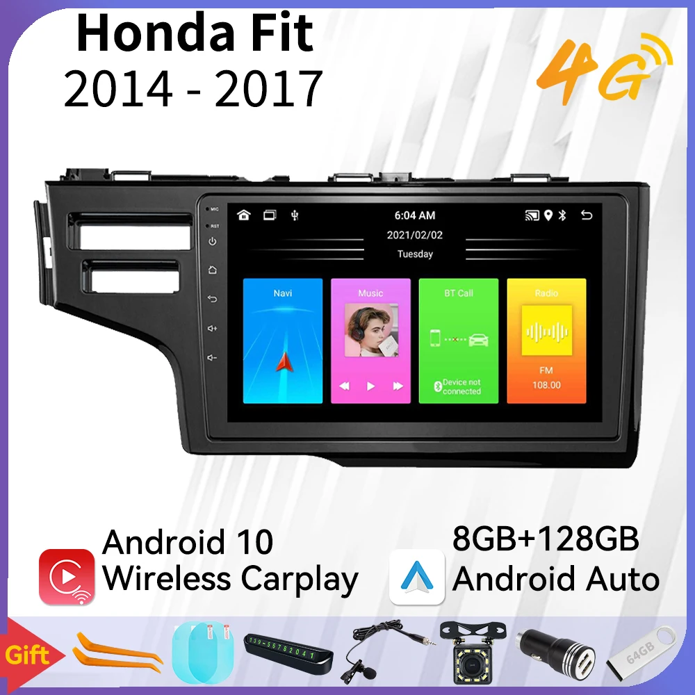 

2 Din Android Car Stereo Receiver for Honda Fit 2014-2017 Car Radio Multimedia Player GPS WIFI Navigation Head Unit with Frame
