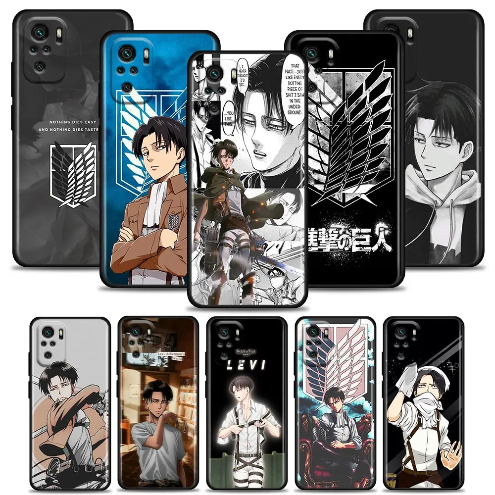 

Phone Case for Redmi 10 9 9A 9C 9i K20 K30 K40 Plus Note 10 11 Pro Soft Case Cover Japan Levi Ackerman Face Shingeki no Kyojin