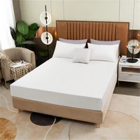 cotton fitted sheet solid color with elastic band bed sheet king size mattress cover 140x190 200x220 bedding sheet