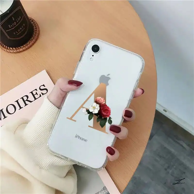 

Alphabet Letter Phone Case for iPhone 11 12 13 mini pro XS MAX 8 7 6 6S Plus X 5S SE 2020 XR clear case