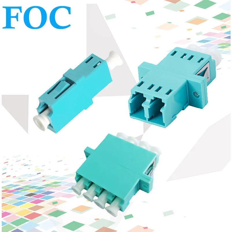

50Pcs Optical Fiber Adapter LC/UPC Multimode OM3 Simplex Duplex, Aqua Fibre Optic Coupler