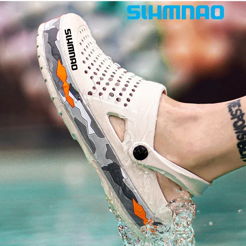 Всесезонная обувь для рыбалки с дырками внутренняя мягкая подошва нескользящая