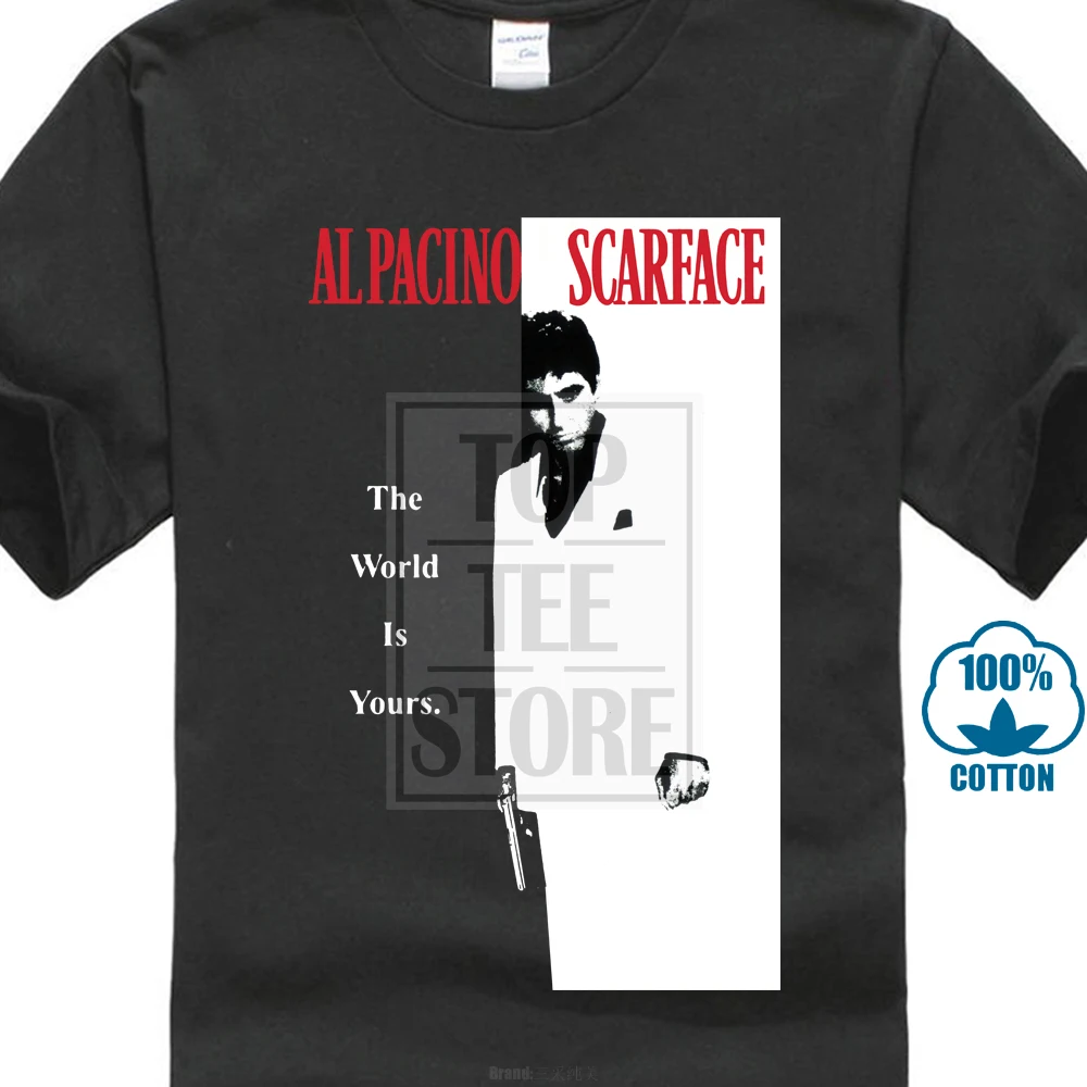 

Scarface Men'S Classic Slim Fit T Shirt Medium Black Rockabilia