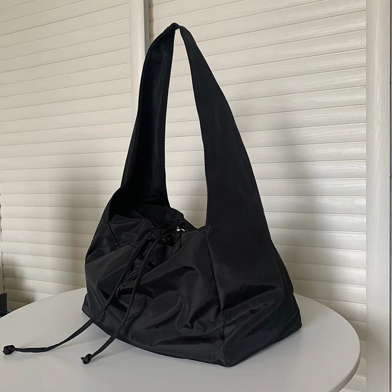

Сумка женская нейлоновая, модный однотонный саквояж на молнии, мягкая Сумочка на плечо, кошельки и сумочки, Роскошный дизайнерский черный тоут