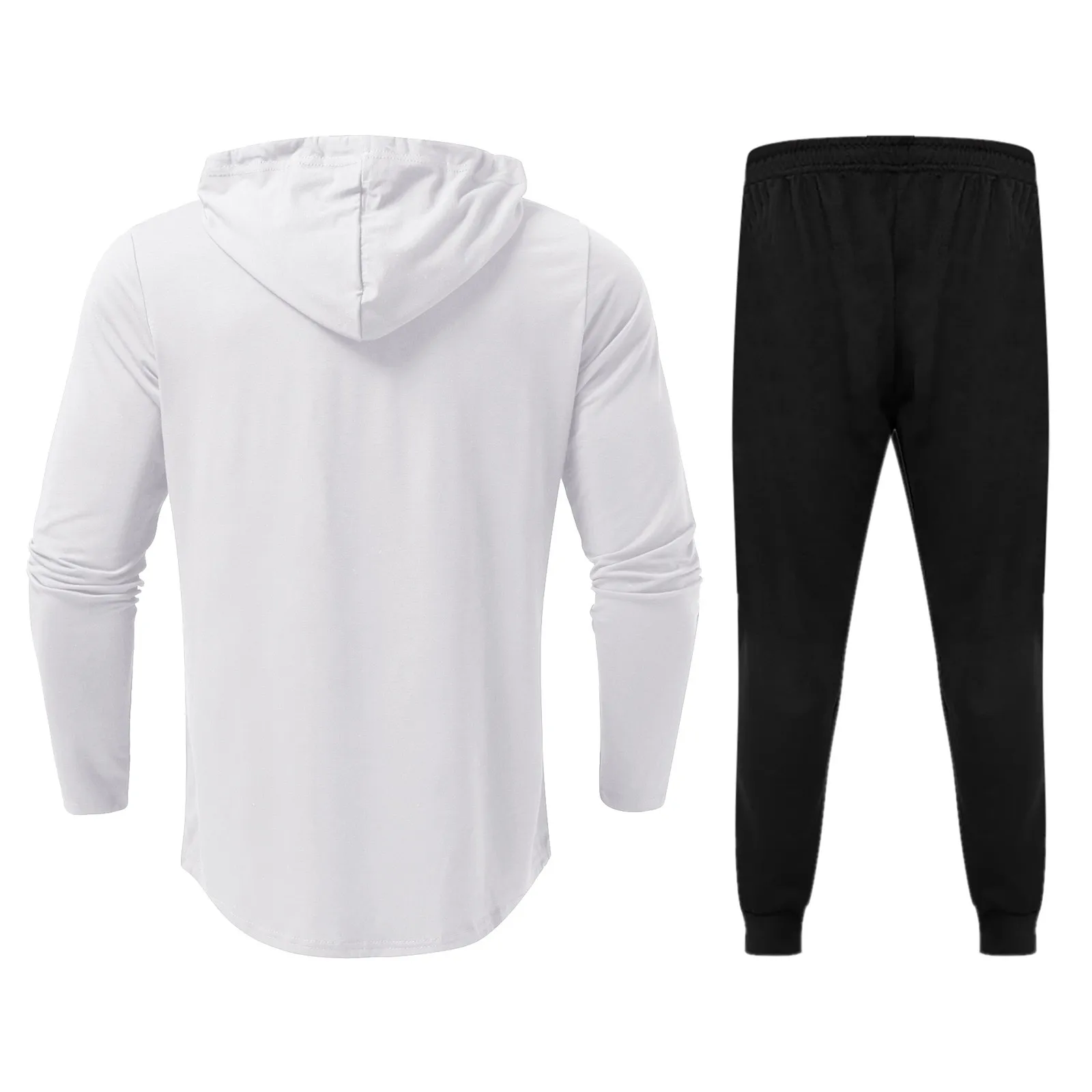 Мужской однотонный спортивный пуловер с длинным рукавом Легкий свитшот от